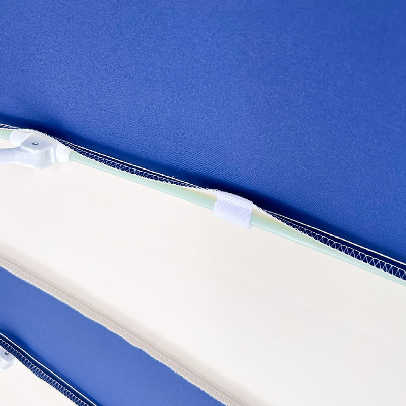 Ombrello pagoda patchwork blu e bianco da 2,5 m